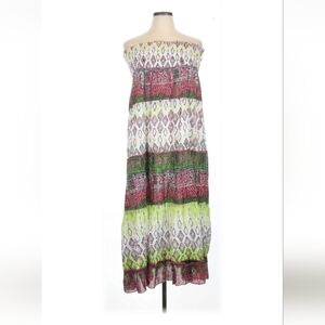 Chaudry KC Green and White Cotton Maxi Dress Large NWT